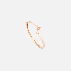 18k rose gold bangle with diamond encrusted drop size M/L