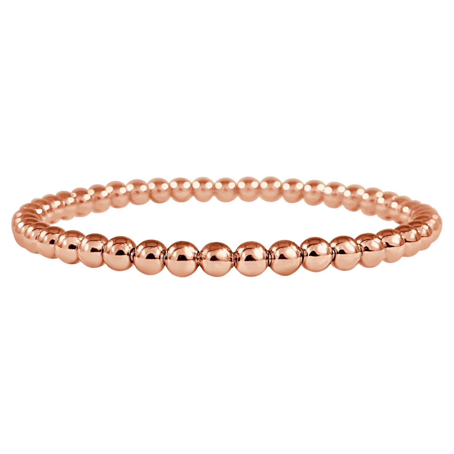 Luxury 14K Rose Gold Plated Bead Bracelet Inspirational Gold Bracelet for Women 