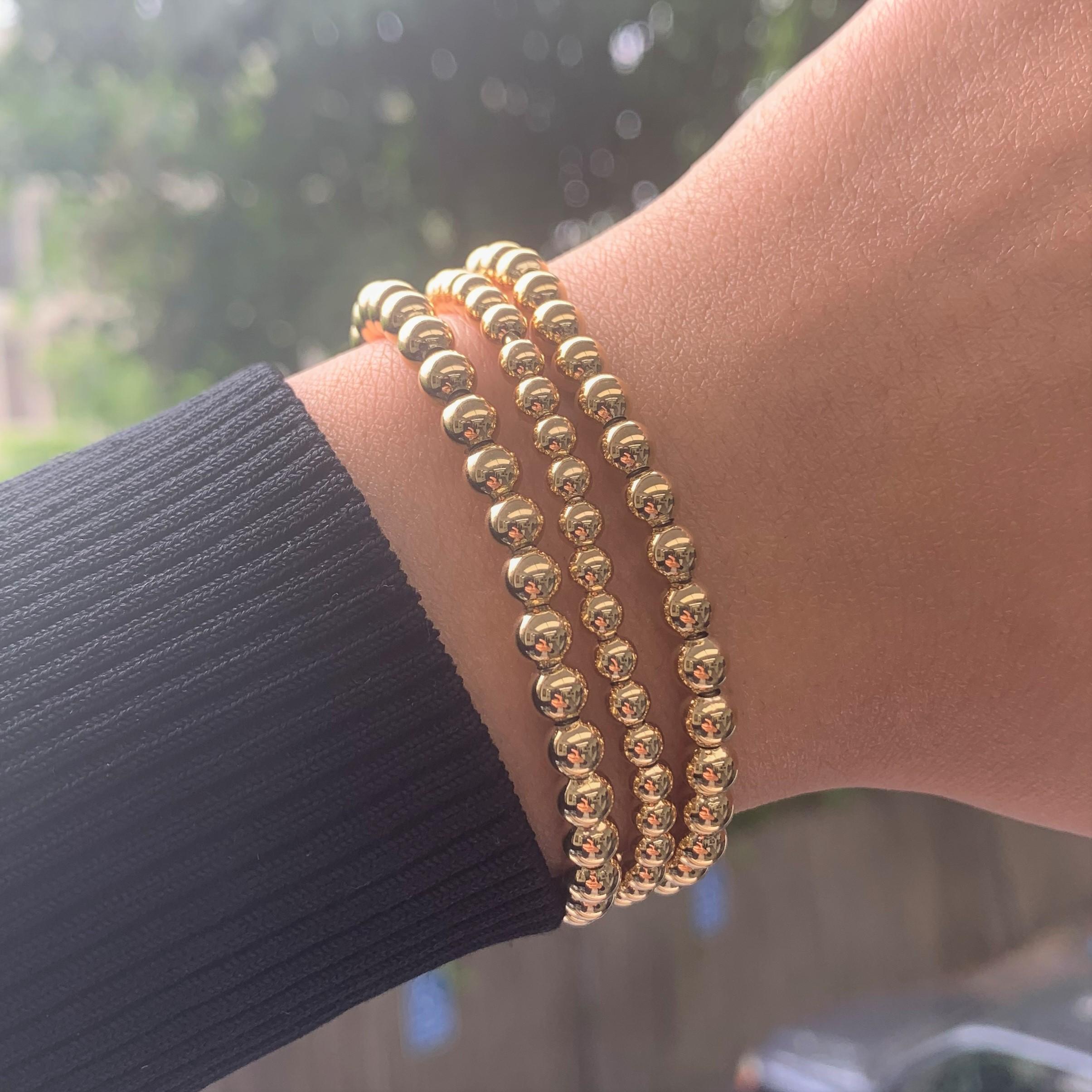 18 Karat Roségold Perlenbesetztes Stretch-Armband Perlen (Zeitgenössisch) im Angebot
