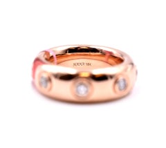 18 Karat Rose Gold Bezel Set Diamond High Polish Band