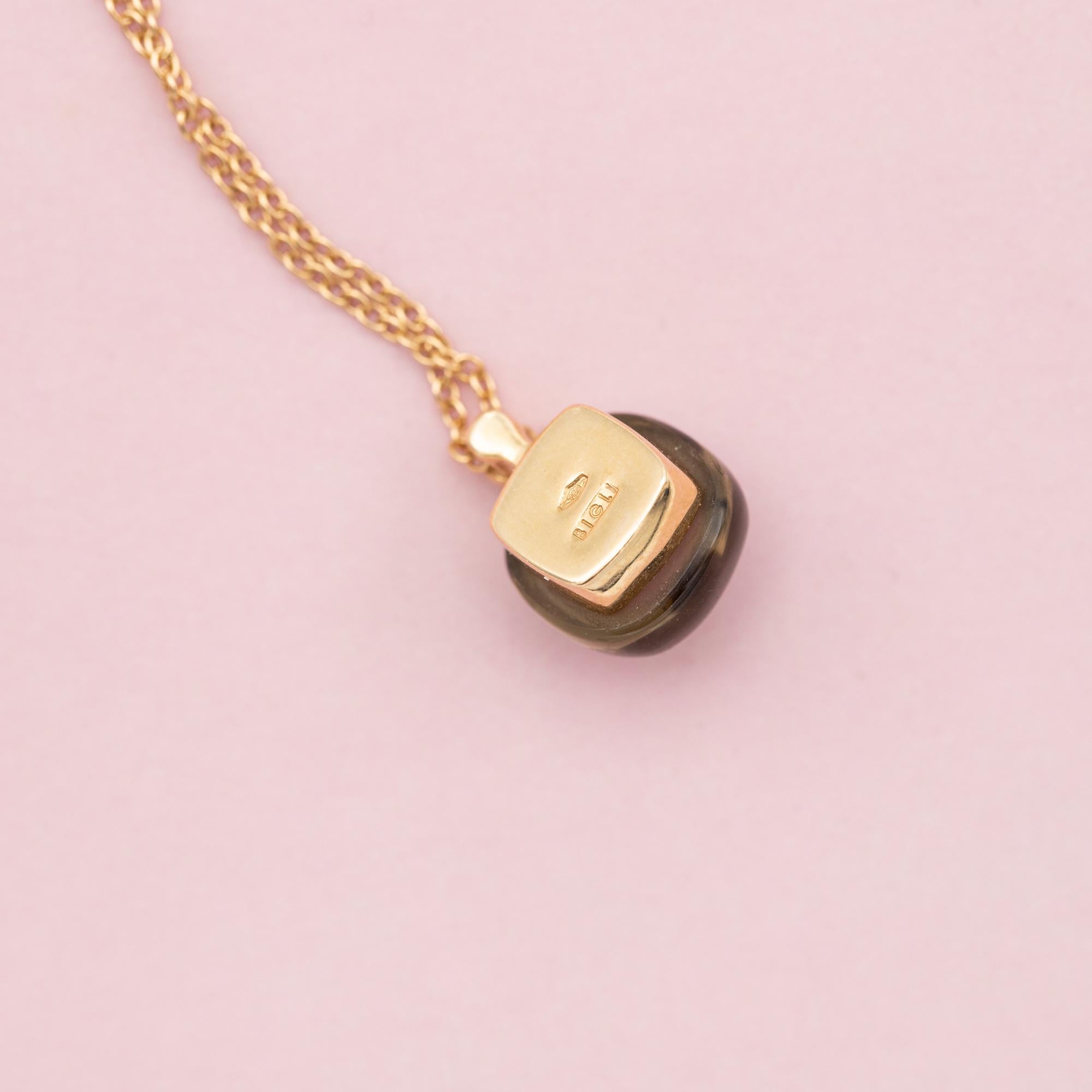 18K rose gold Bigli necklace - Belgian designer - Mini Sweety Pendant Original 4