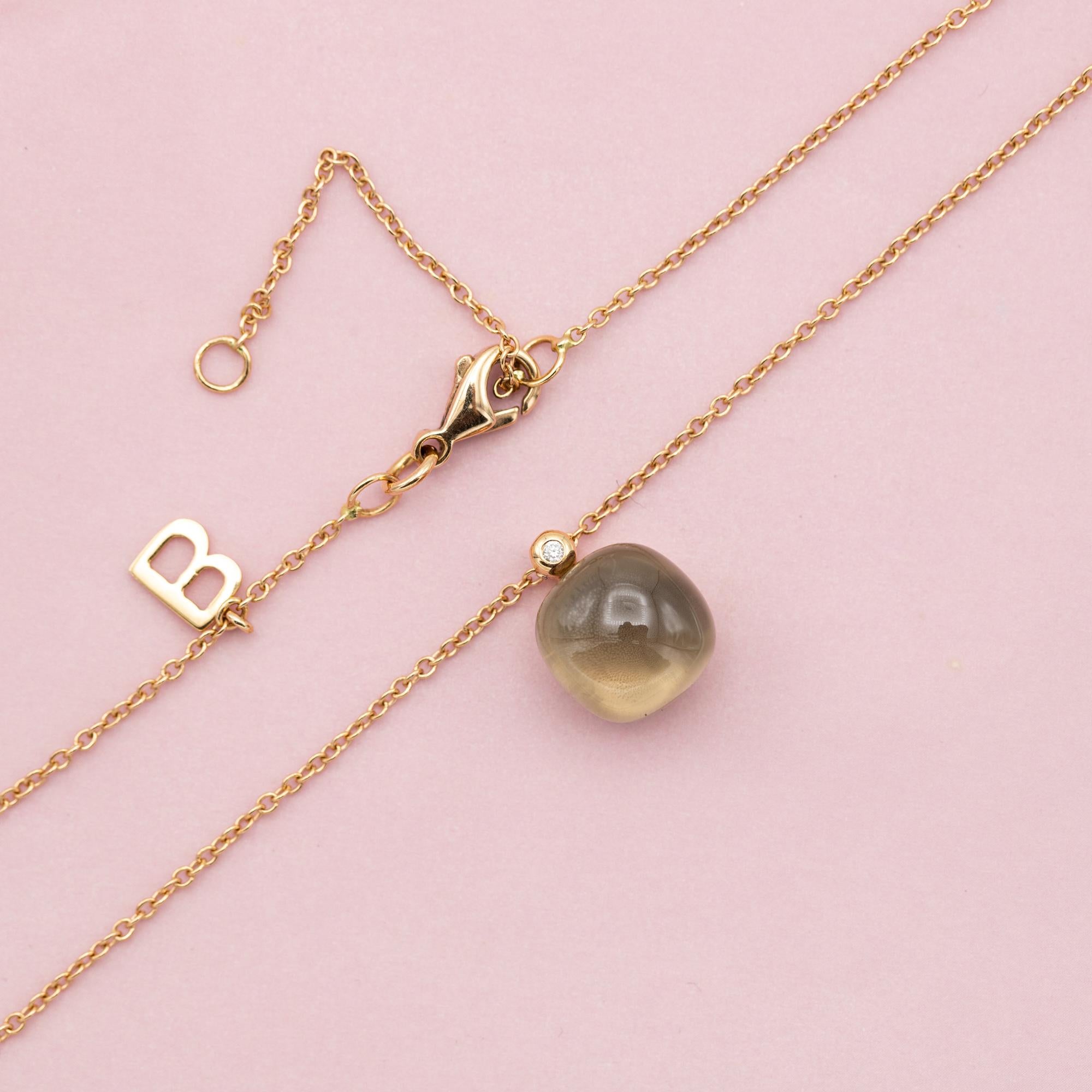 18K rose gold Bigli necklace - Belgian designer - Mini Sweety Pendant Original In Good Condition In Antwerp, BE
