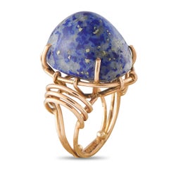 18K Rose Gold Blue-Gemstone Sculptural Cocktail Ring MF37-062526