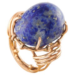 18K Rose Gold Blue-Gemstone Sculptural Cocktail Ring MF37-062526
