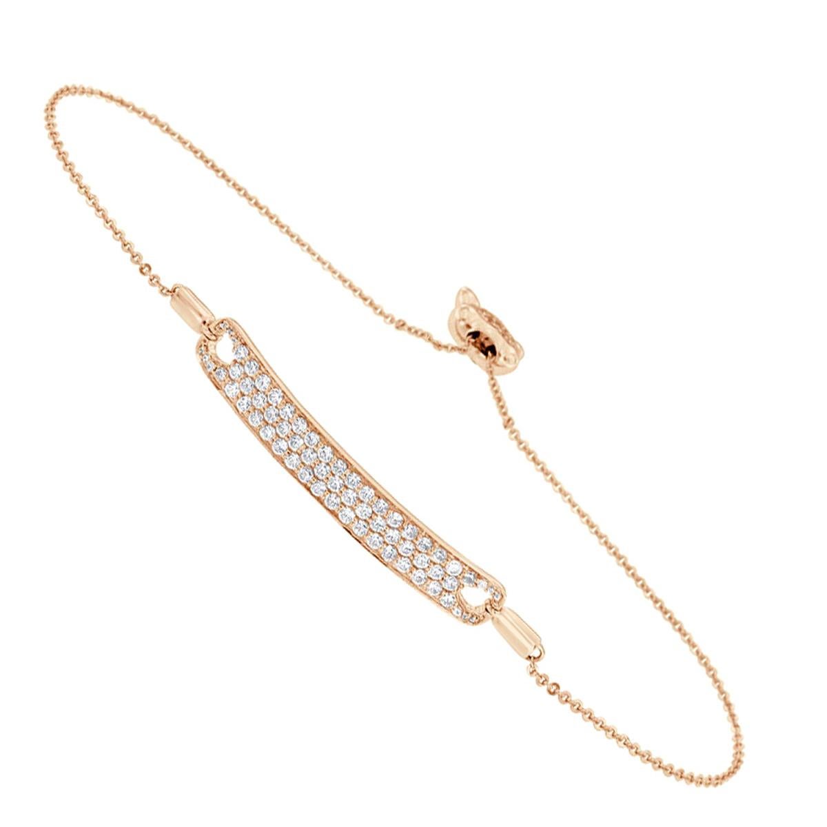 18k Rose Gold Bolo Diamond Bracelet '1 1/4 Ct. Tw' For Sale