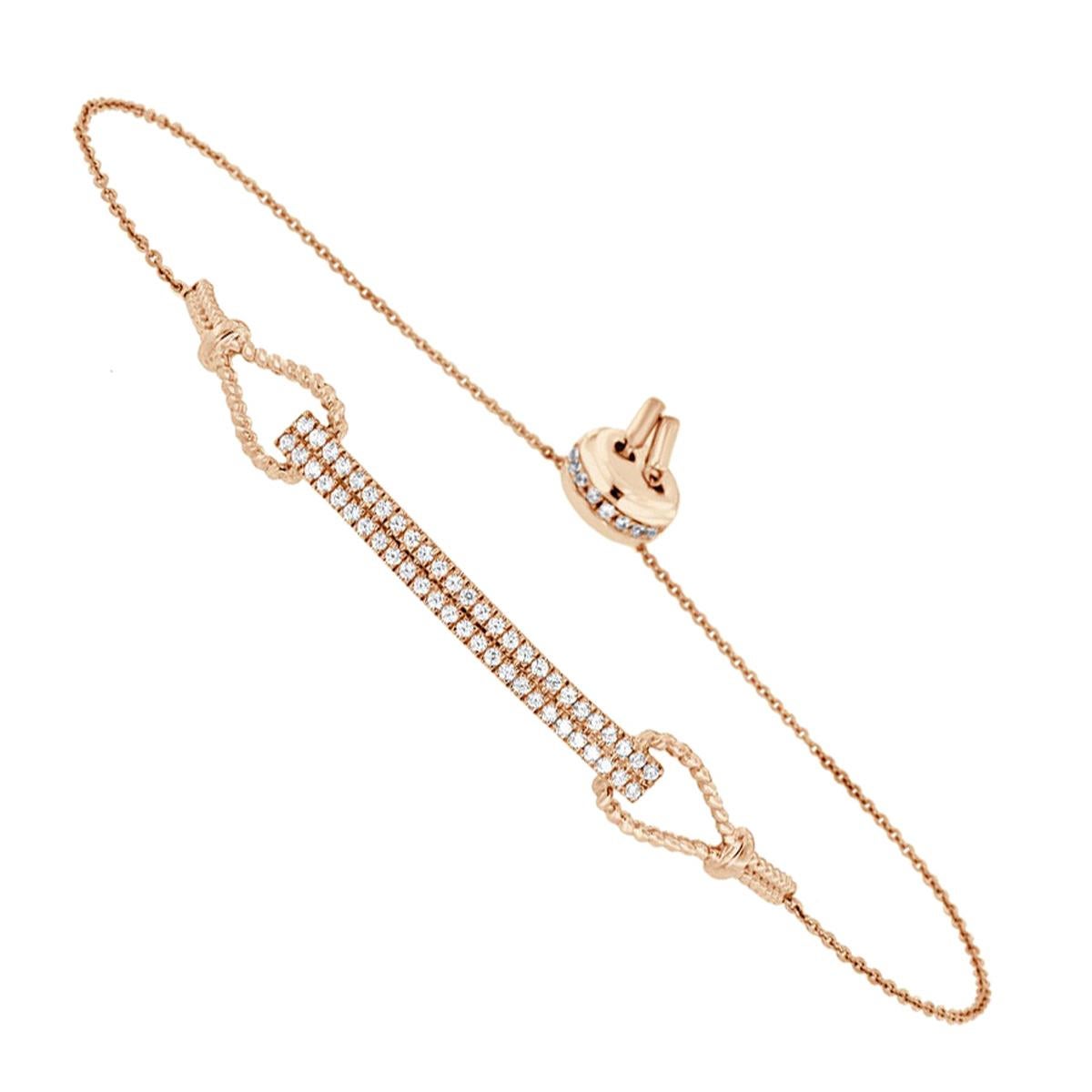 18k Rose Gold Bolo Diamond Bracelet '1/2 ct. tw' For Sale