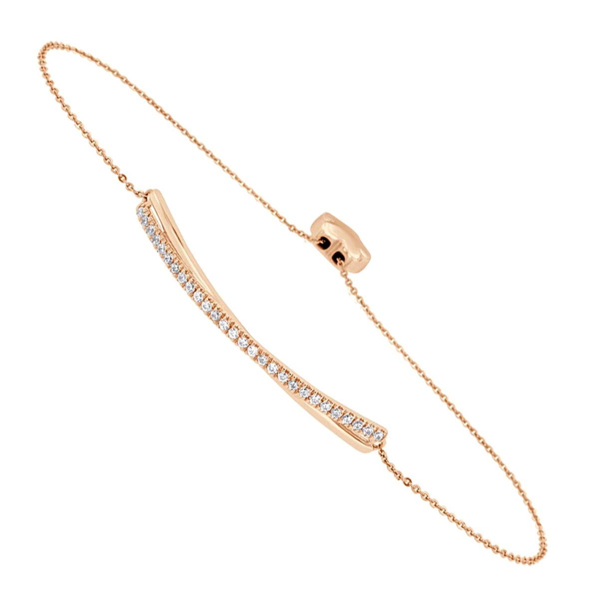 18k Rose Gold Bolo Diamond Bracelet '2/5 Ct. Tw' For Sale
