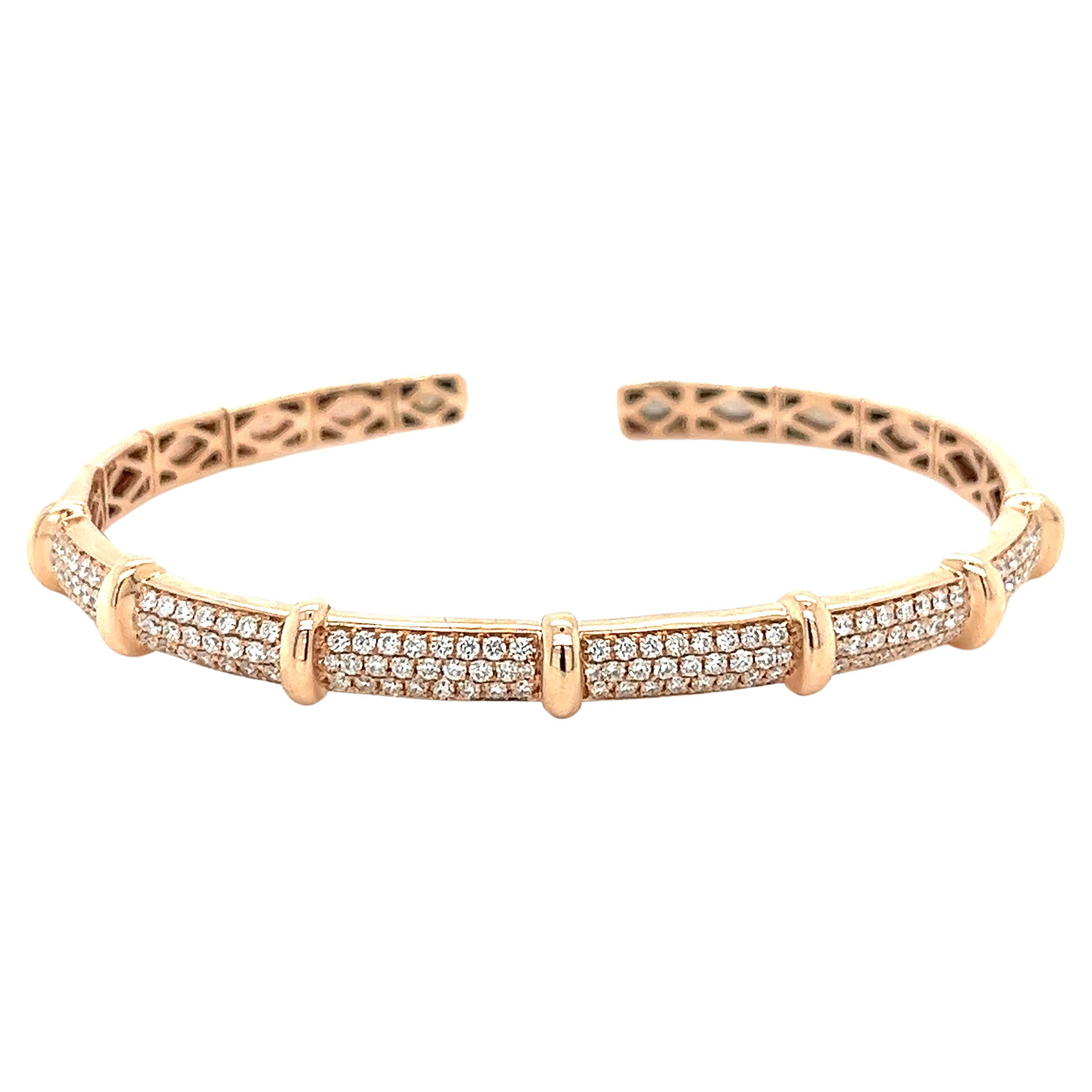 18K Rose Gold Bracelet with Diamonds For Sale