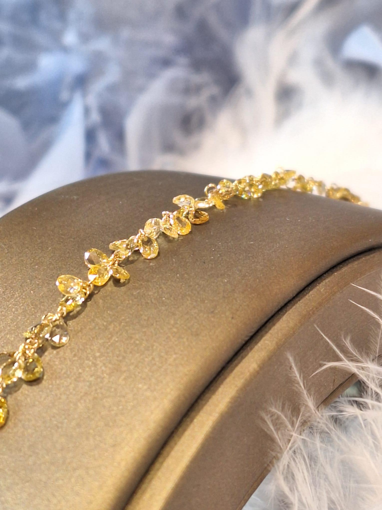 Moderne Bracelet en or rose 18 carats avec saphir orange et tourmaline en vente