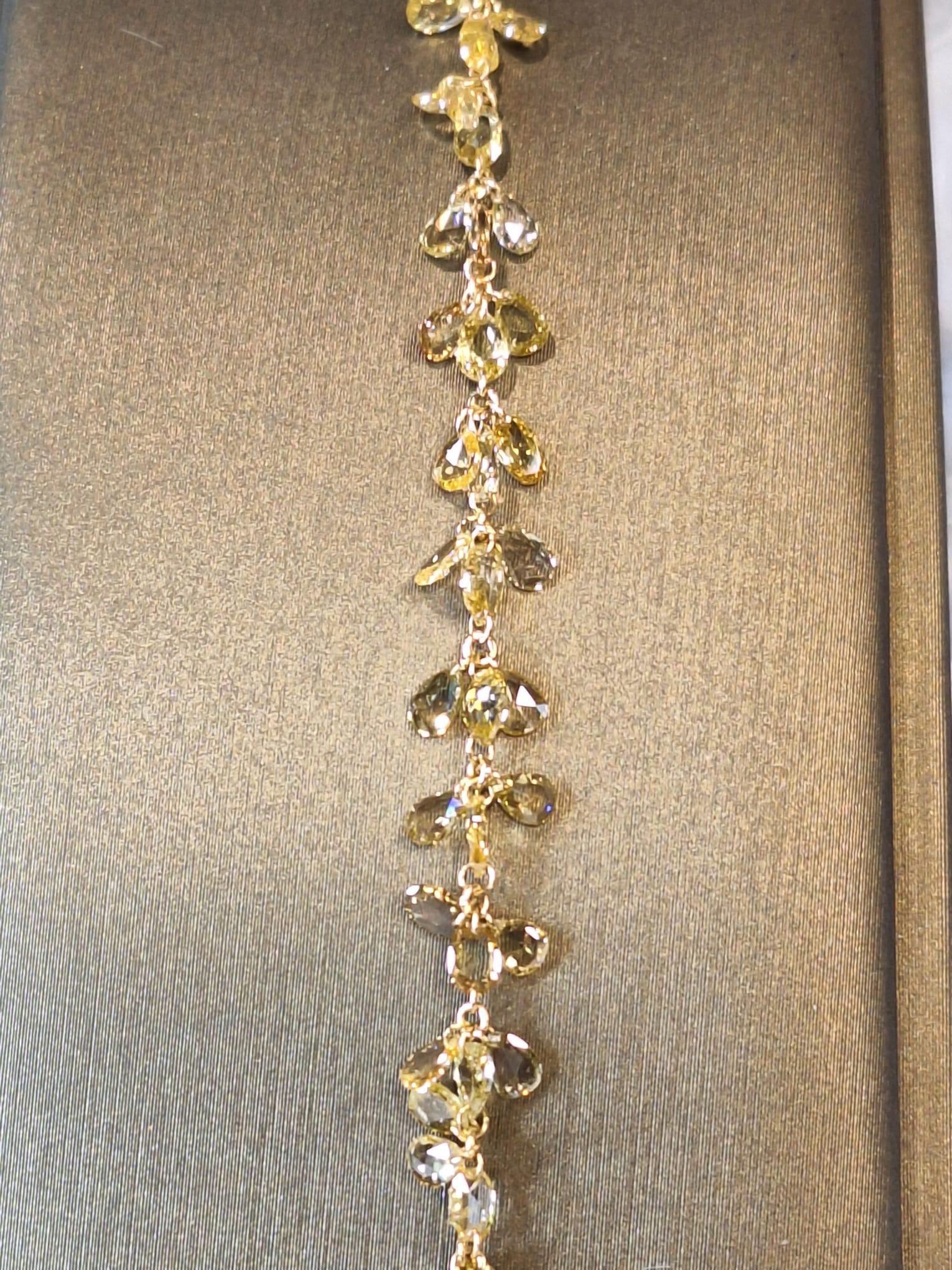 Bracelet en or rose 18 carats avec saphir orange et tourmaline en vente 1