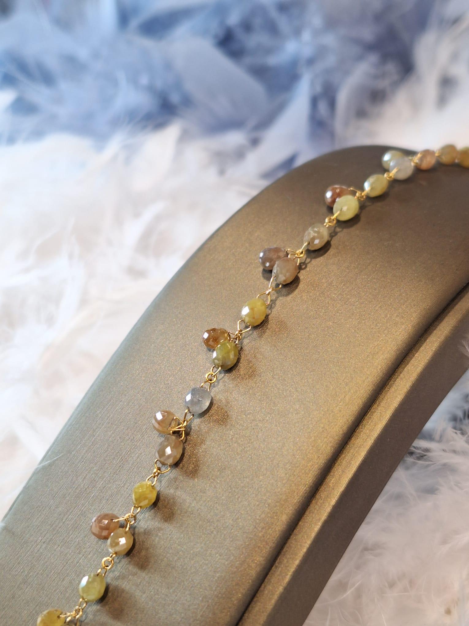 Moderne Bracelet en or rose 18 carats avec tourmaline en vente