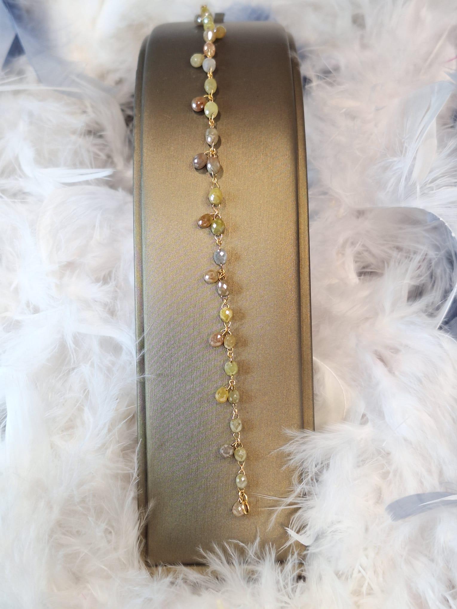 Bracelet en or rose 18 carats avec tourmaline Pour femmes en vente