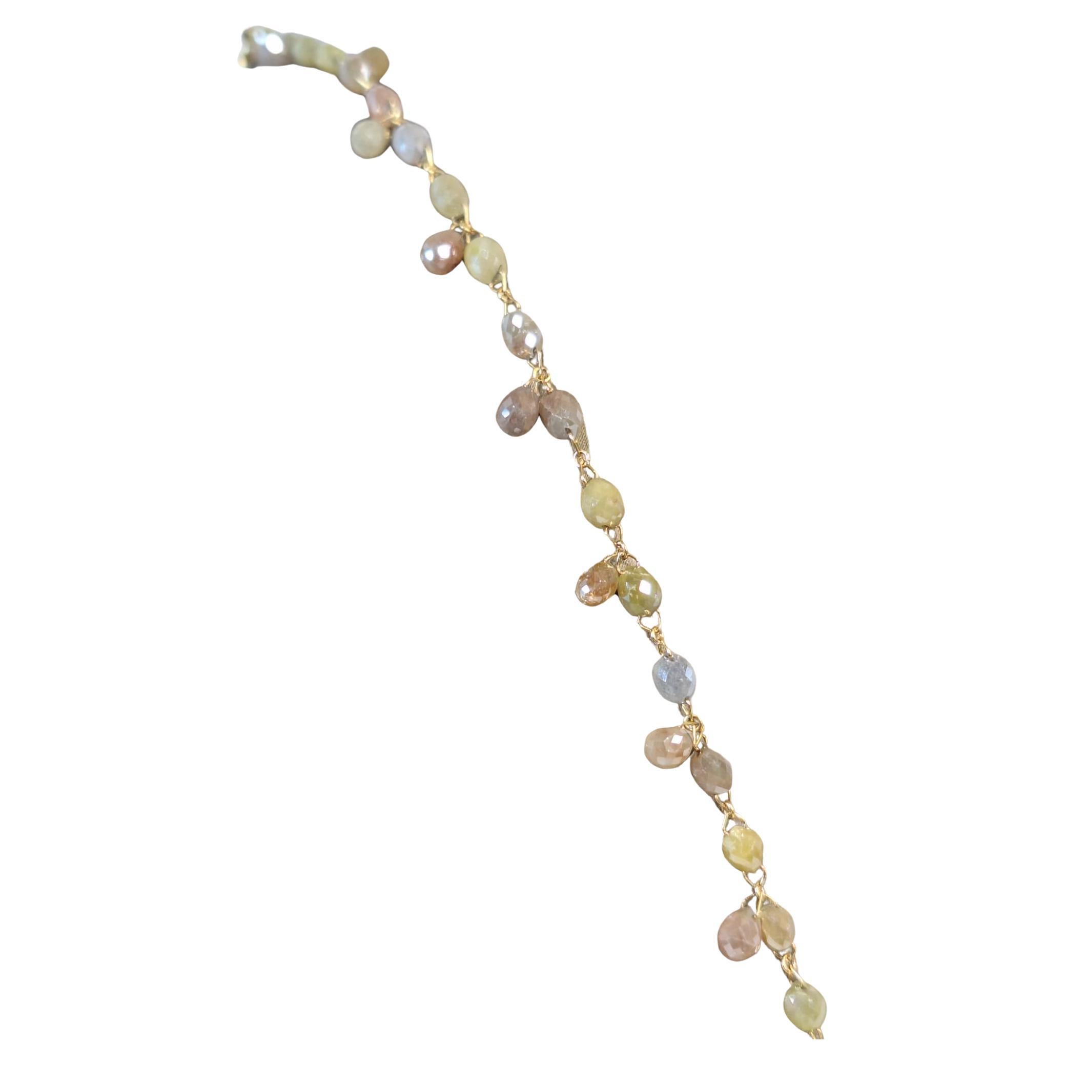 18K Rose Gold Bracelet with Tourmaline For Sale