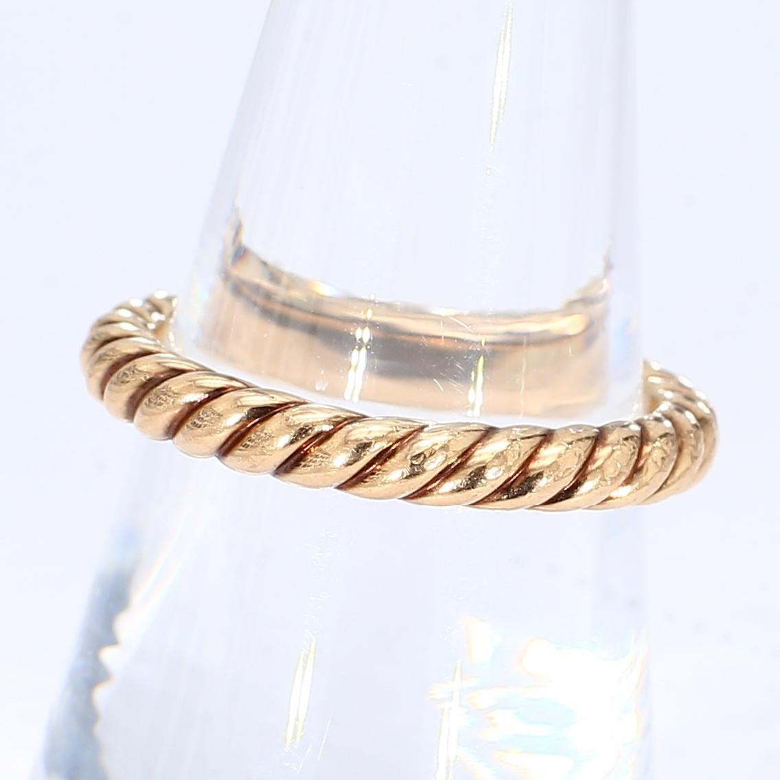 Anillo trenzado David Yurman de oro rosa de 18 quilates - Talla 6,75 en Bueno estado para la venta en Scottsdale, AZ