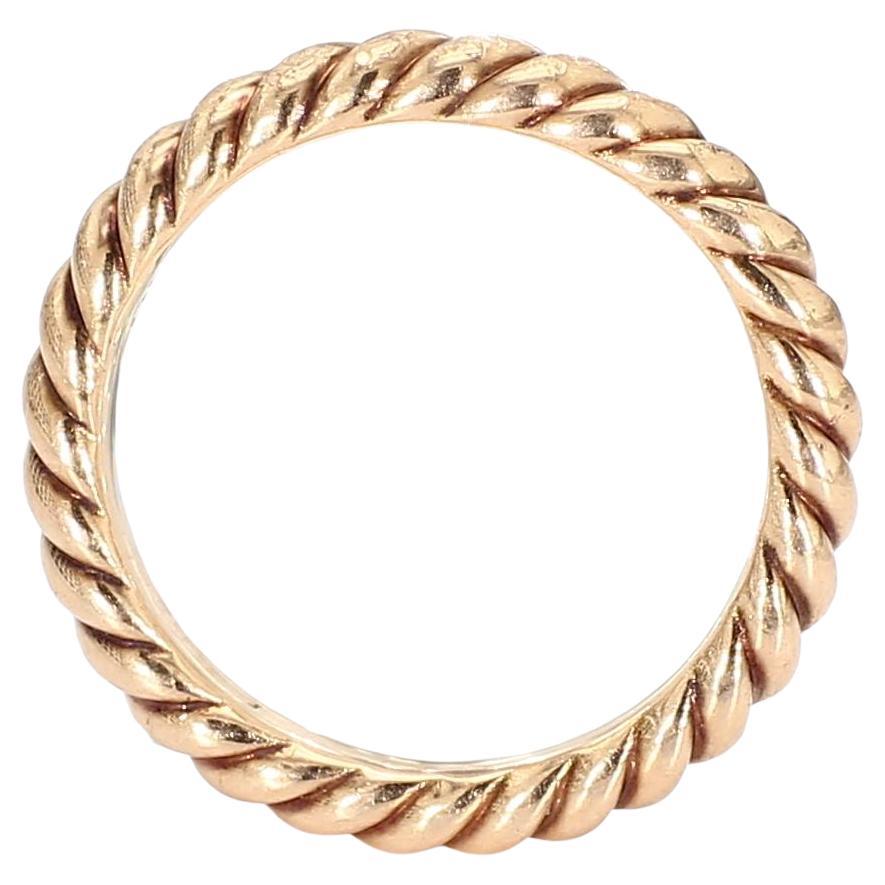 18k Rose Gold Braided David Yurman Ring - Size 6.75