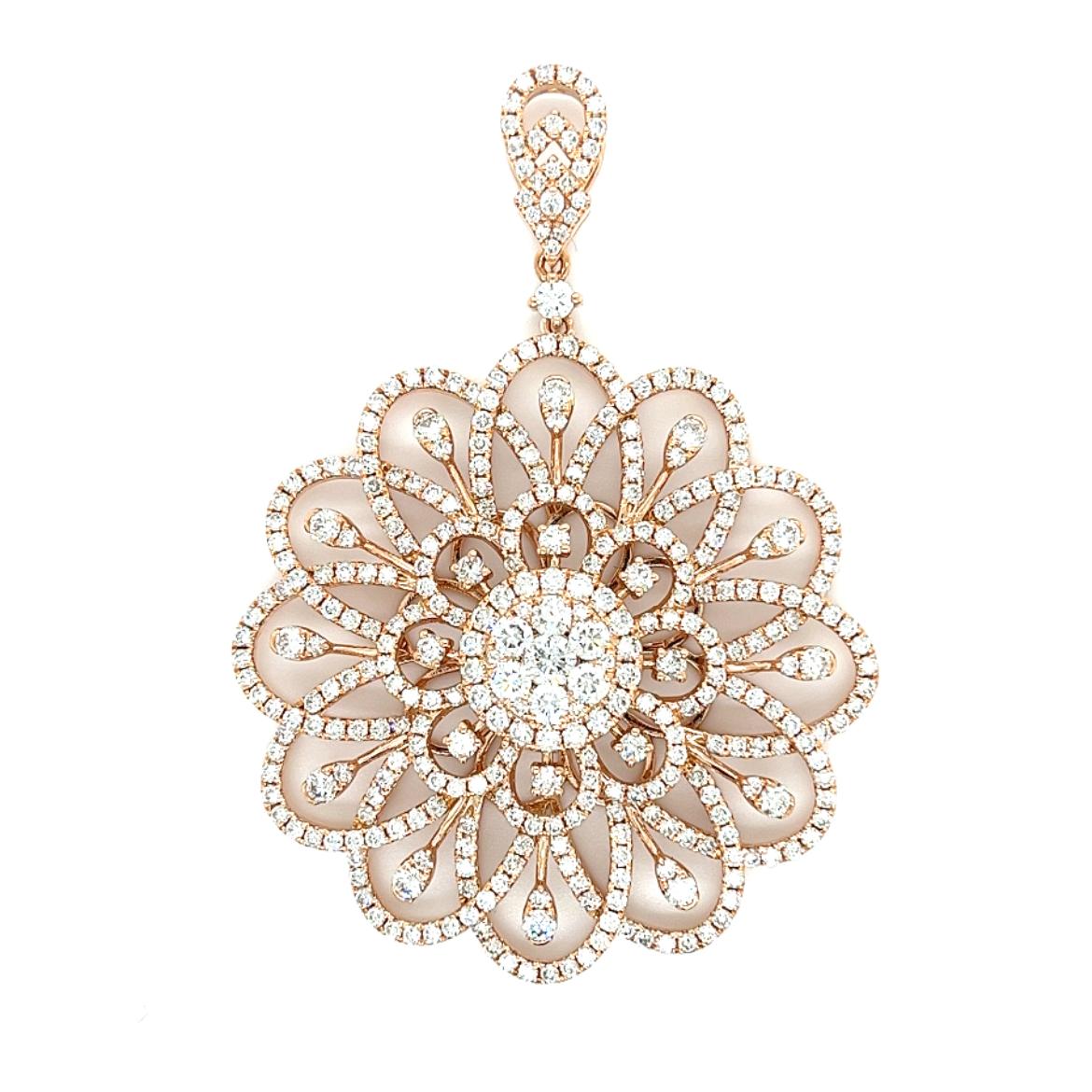 Ciondolo con diamante naturale Brilliante in oro rosa 18 carati

Oro rosa 18 carati - 15,950 GM
365 Diamanti - 5,252 CT

Accattivante e classicamente elegante, questo squisito ciondolo in oro rosa 18 carati attira l'attenzione grazie alla sua