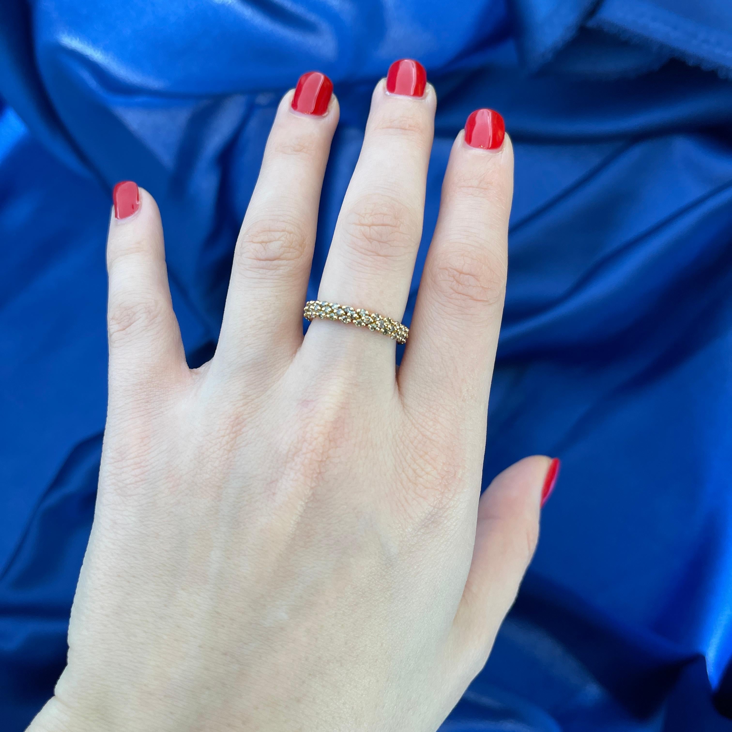 18K Rose Gold Brown Diamond Eternity Band Ring In New Condition For Sale In Bergamo, BG