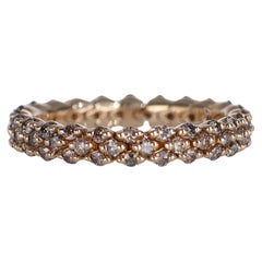 18K Rose Gold Brown Diamond Eternity Band Ring