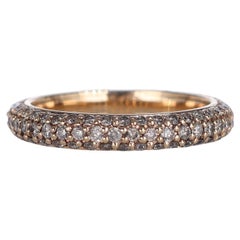 18K Rose Gold Brown Diamond Pavé Band Ring