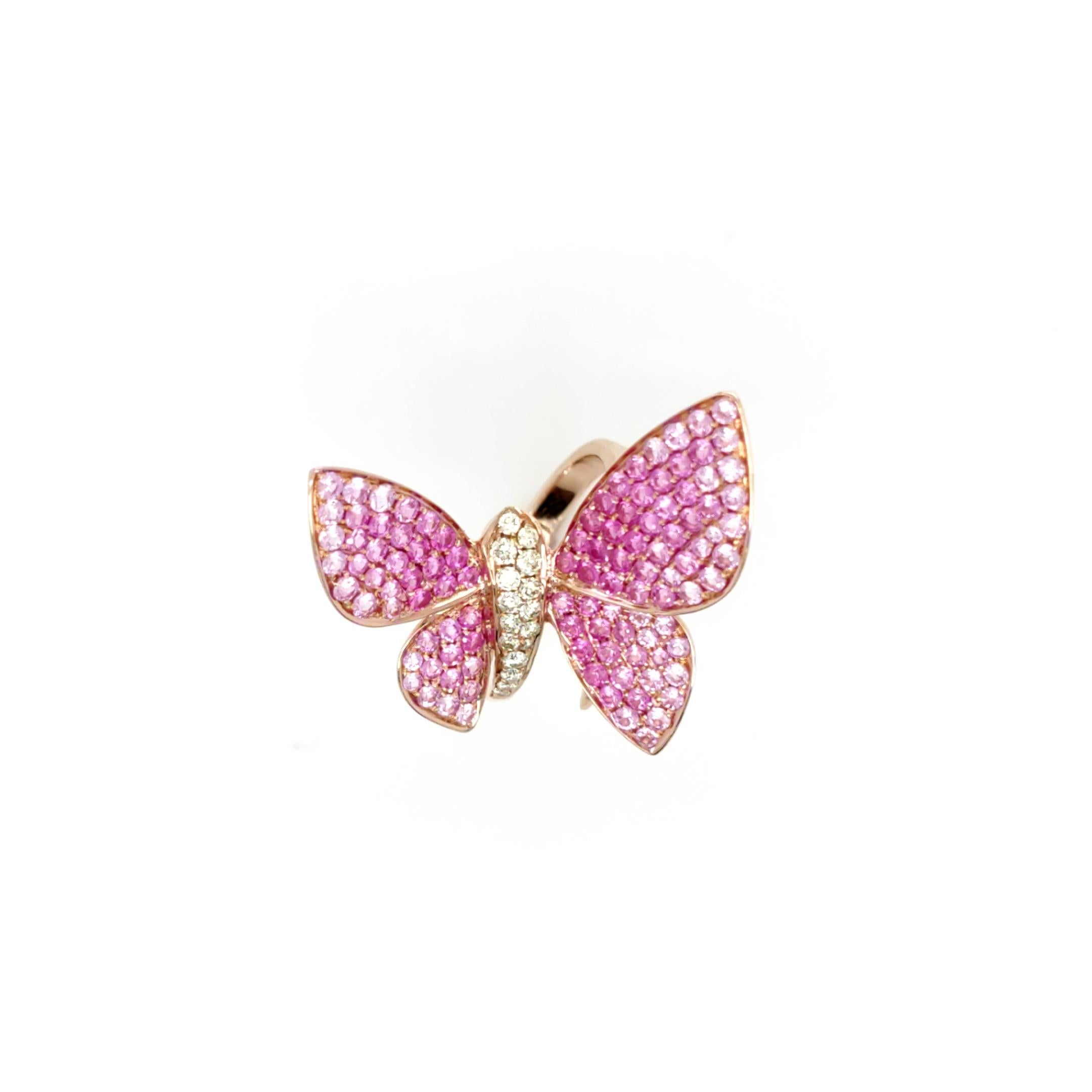 butterfly ring rose gold