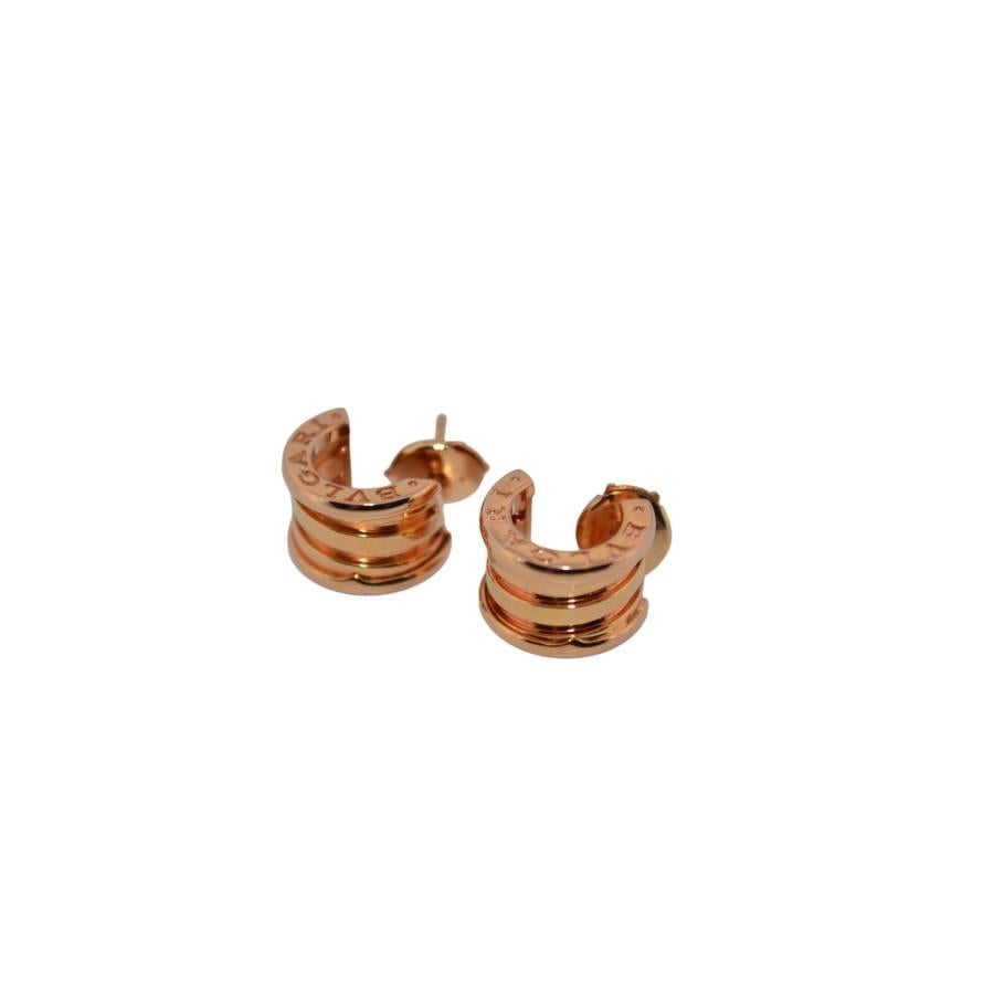 18K Rose gold Bvlgari earrings In Excellent Condition In București, București