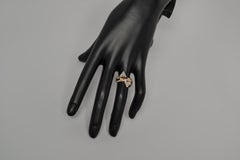 18k Rose Gold By Pass Ring with Trillion & Round Cut Diamonds, 2.11 Carats