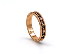 18k Rose Gold Byzantine Band Ring with Diamonds