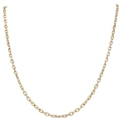 18k Rose Gold Cable Link Chain Necklace, Circa 1990s