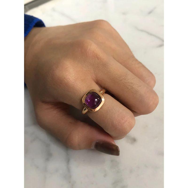 Women's 18K Rose Gold Cabochon Amethyst Ring For Sale