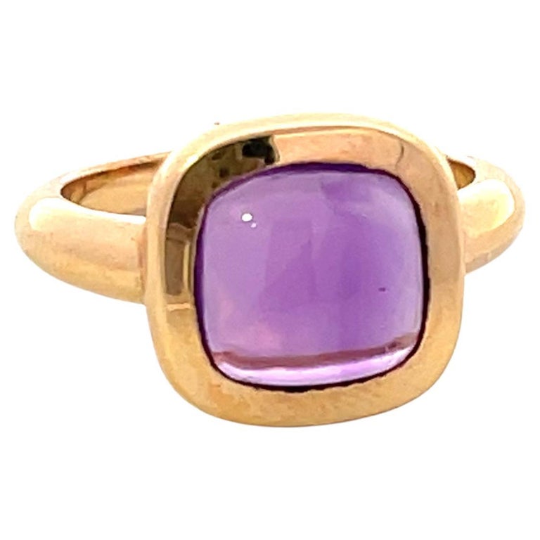 18K Rose Gold Cabochon Amethyst Ring For Sale at 1stDibs
