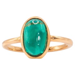 Anello con tormalina taglio cabochon in oro rosa 18k