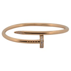 18K Rose gold Cartier Just On Clou bracelet with diamonds full set