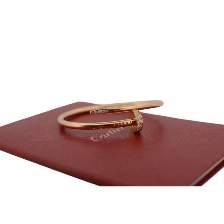 18K Rose gold Cartier Juste On Clue bracelet with diamonds full set For Sale 2