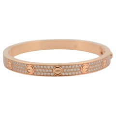 18K Rose gold Cartier Love bracelet with diamonds full set