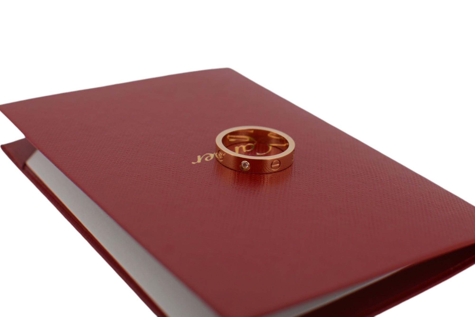 18K Rose gold Cartier Love ring with diamond full set 1