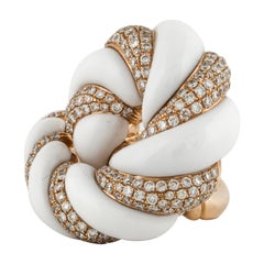 18 Karat Rose Gold Ceramic Diamond Ring