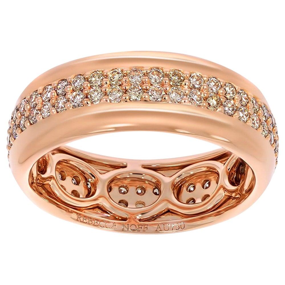 For Sale:  18k Rose Gold & Champagne Diamonds Stackable Ring 2