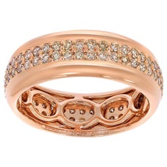 Anello impilabile in oro rosa 18k e diamanti champagne