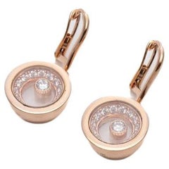 18K Rose Gold Chopard Happy Diamonds Collection Earrings