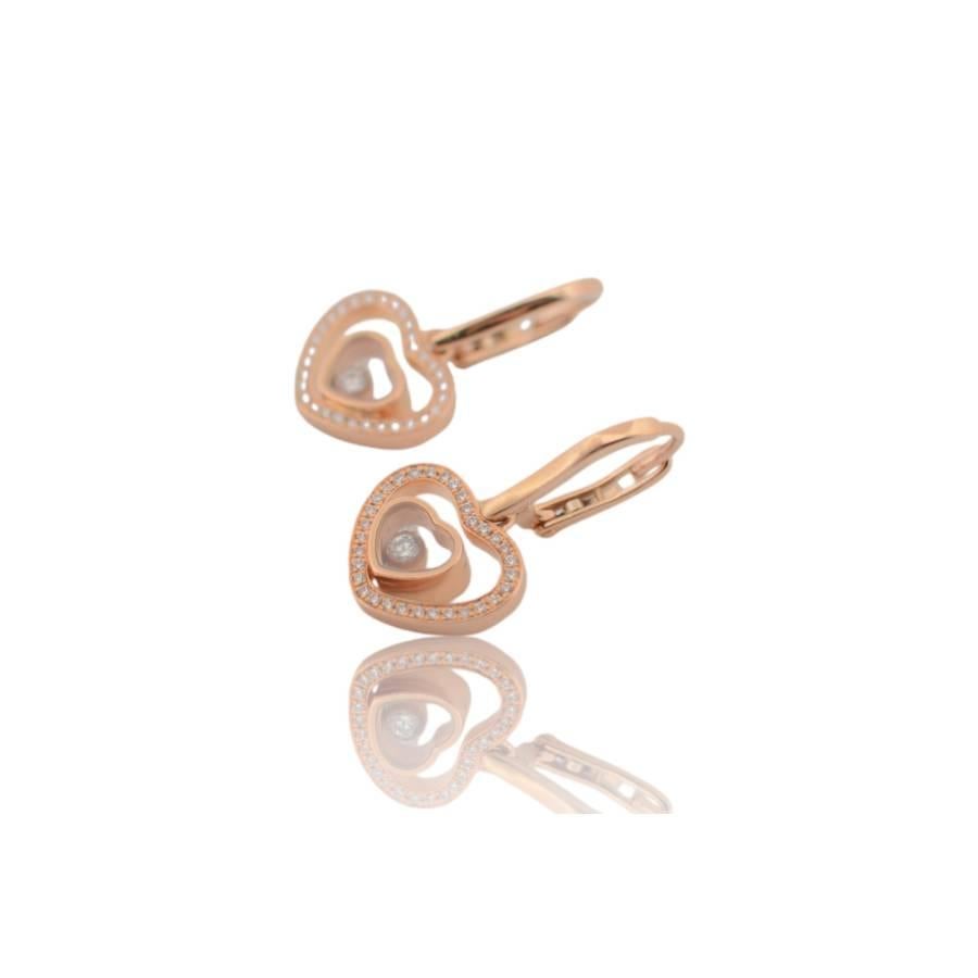 Earrings made of 18K rose gold. The product comes with an AGS Jewelry certificate of conformity, which includes details about the metal and the precious stones used in confectioning the jewelry.  For more information about delivery, warranty and