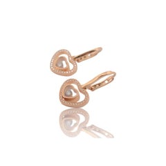 18 Karat Roségold Chopard Happy Hearts Ohrringe mit Diamanten