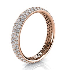 18K Rose Gold Christa Three Row Eternity Diamond Ring '4/5 Ct. Tw'