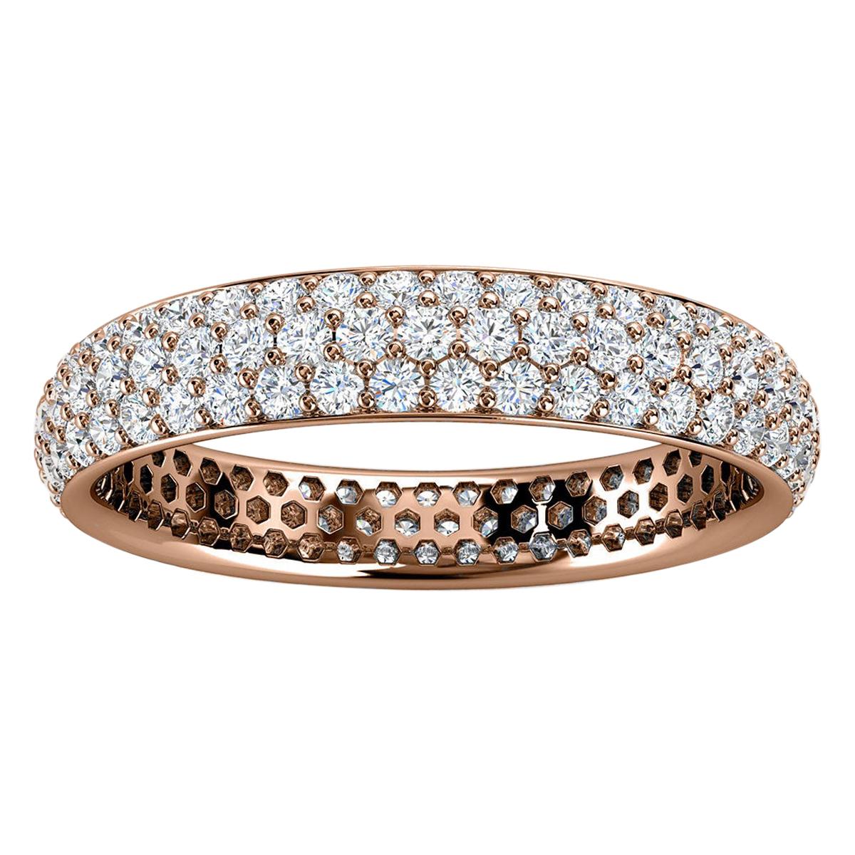 18K Rose Gold Christa Three Row Eternity Diamond Ring '4/5 Ct. Tw' For Sale