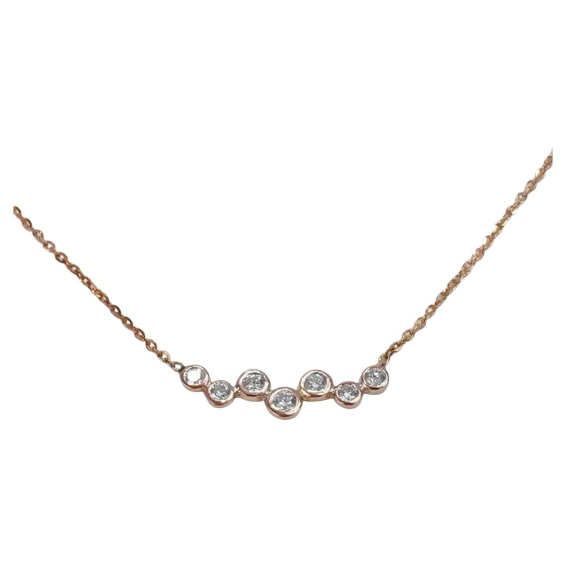 18k Gold Cluster Diamond Necklace Floating Diamond Necklace