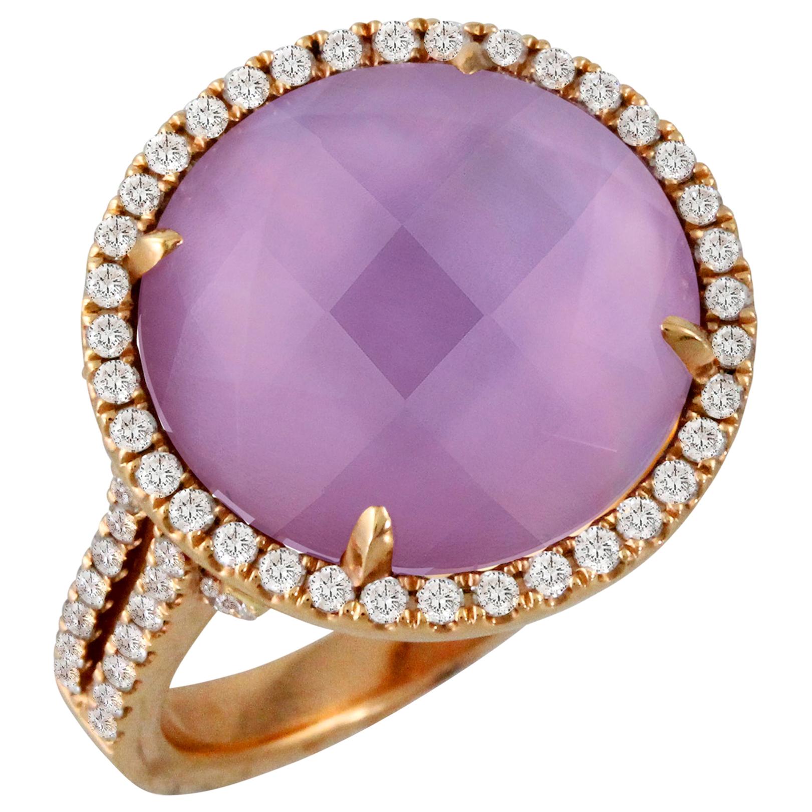 Rose Gold Pink Mother of Pearl Diamond Ring at 1stDibs mother of pearl diamond ring, pink
