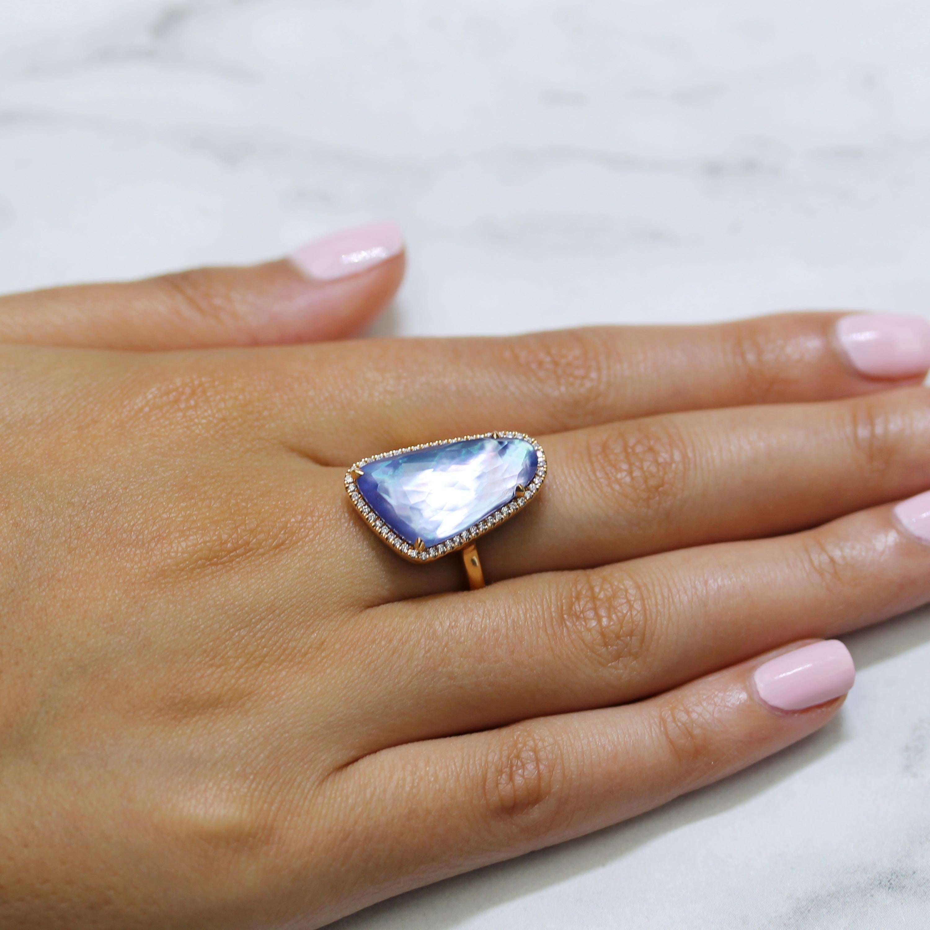 Parisian Plum collection Cocktail Ring featuring an Organic shaped 