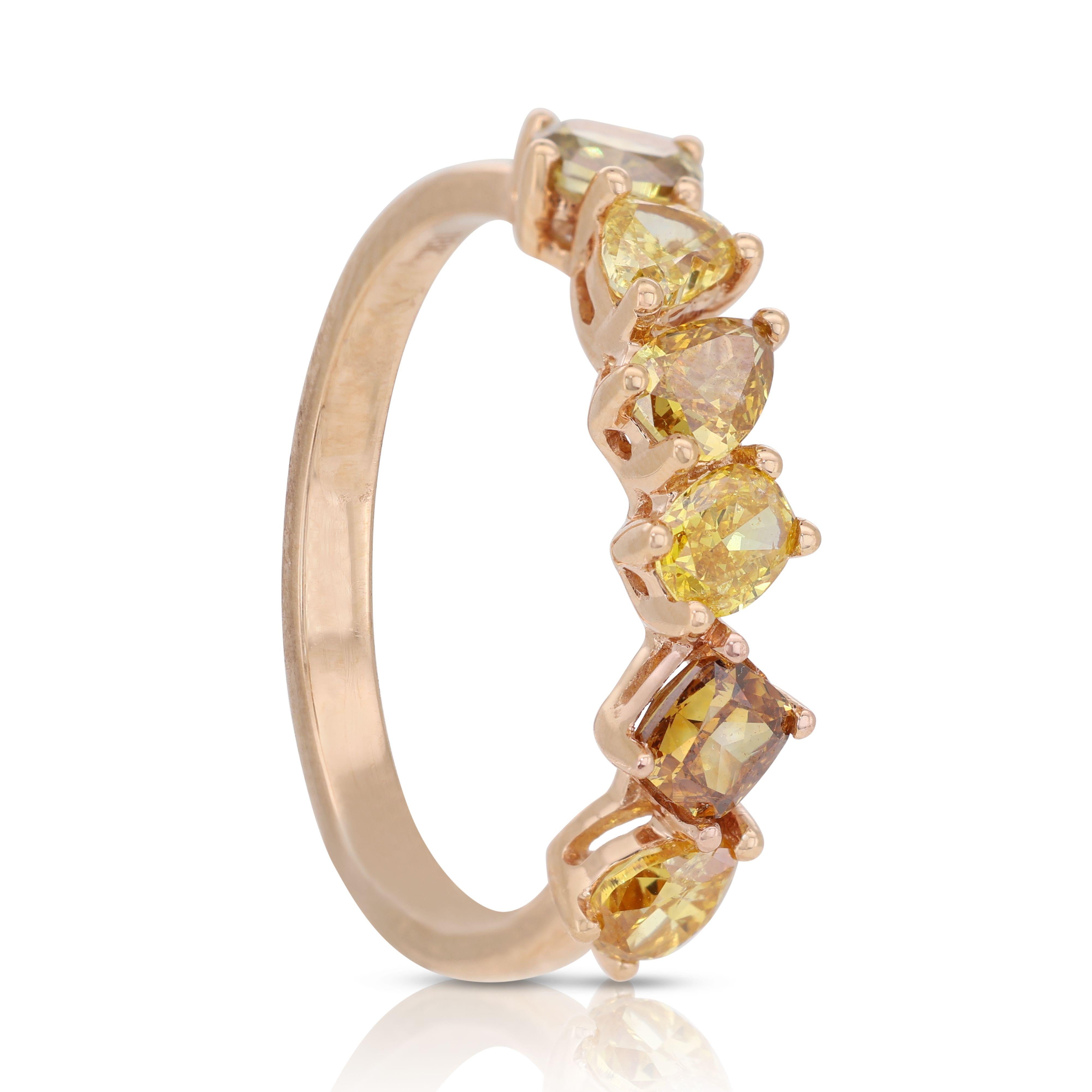 18K Rose Gold Coloured Diamond Ring For Sale 2