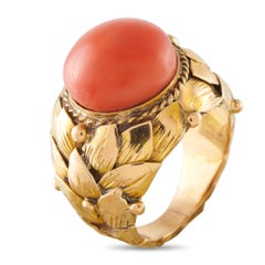18K Rose Gold Coral Ring MF28-050426