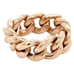 Anello moda cubano in oro rosa 18K