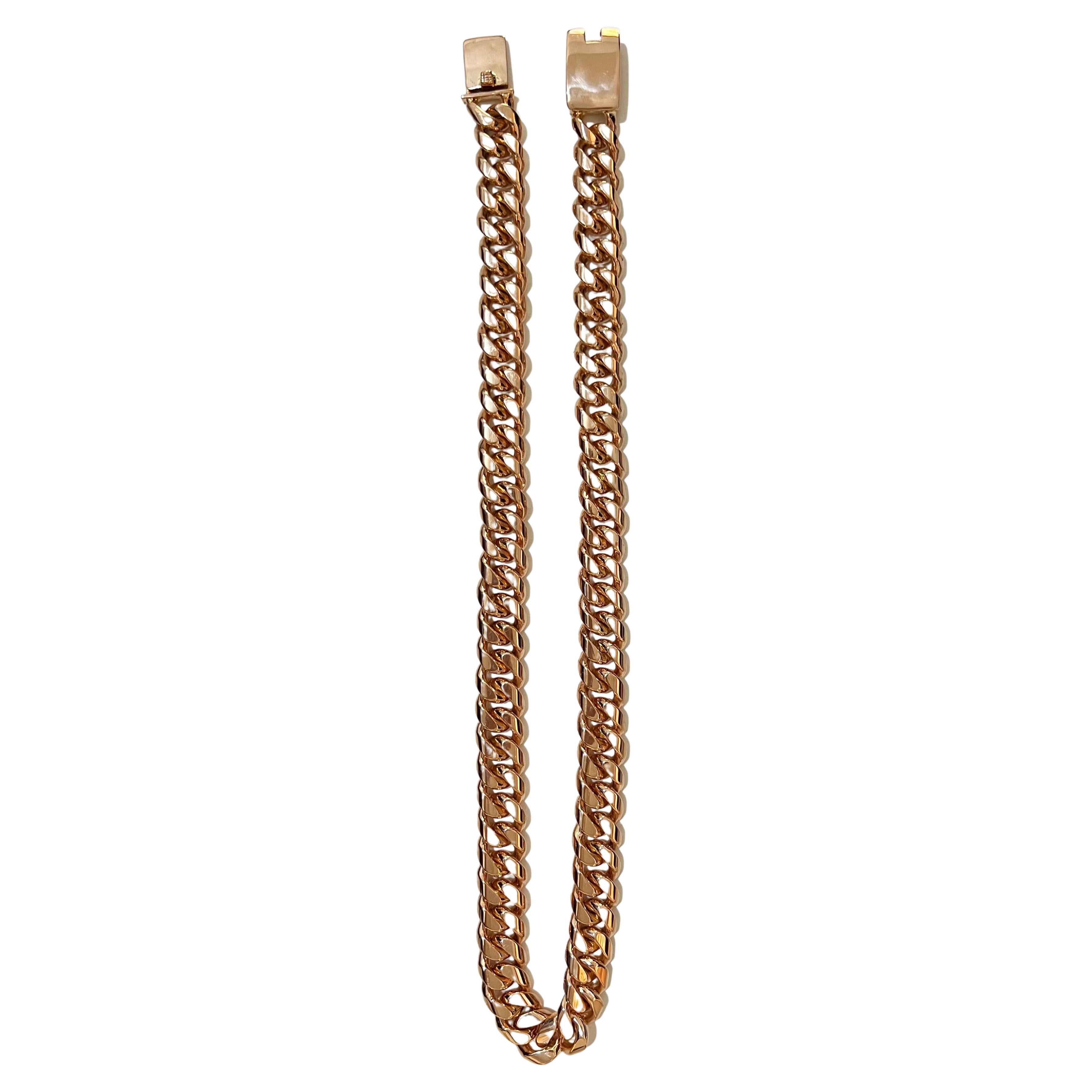 Collier à maillons cubains en or rose 18k 1
